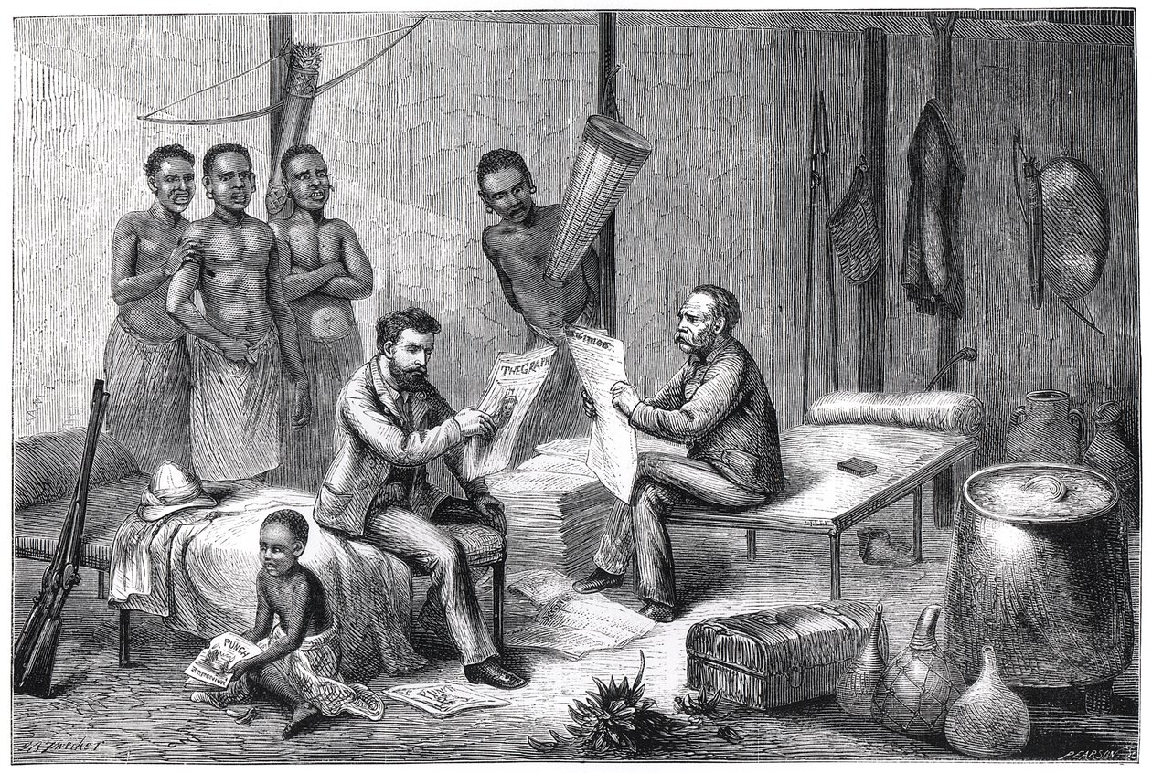 Livingstone og Stanley modtog aviser i Centralafrika, 1871-1873 af Pearson