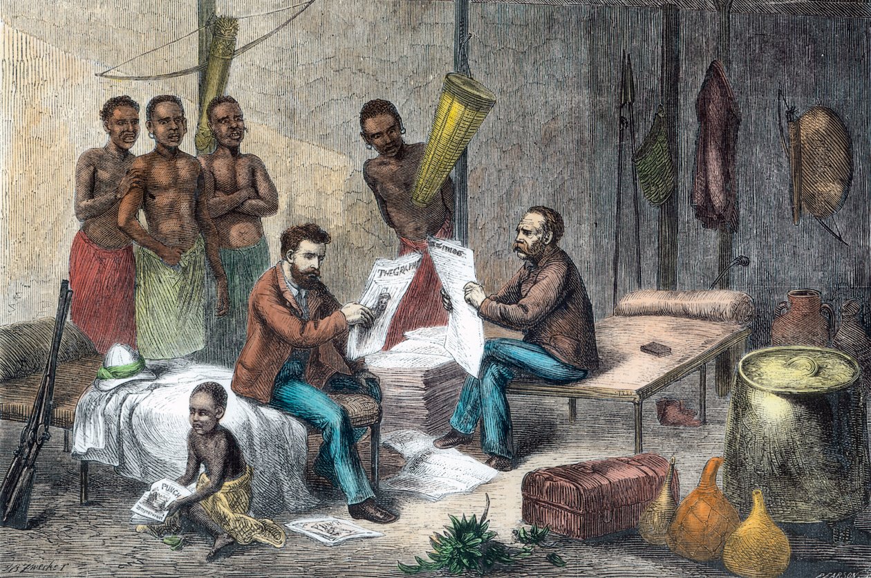 Livingstone og Stanley modtog aviser i Centralafrika, 1871-1873 af Pearson