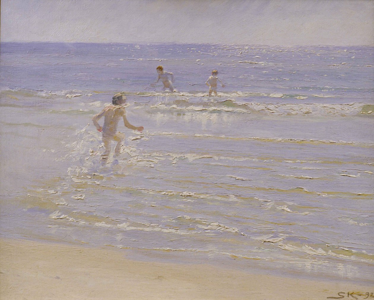 Solskin i Skagen: Drengesvømning, 1892 (studie) af Peder Severin Krøyer