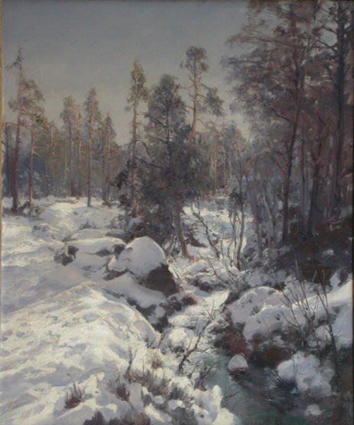 Spring Thaw (olie på lærred) af Peder Knudsen