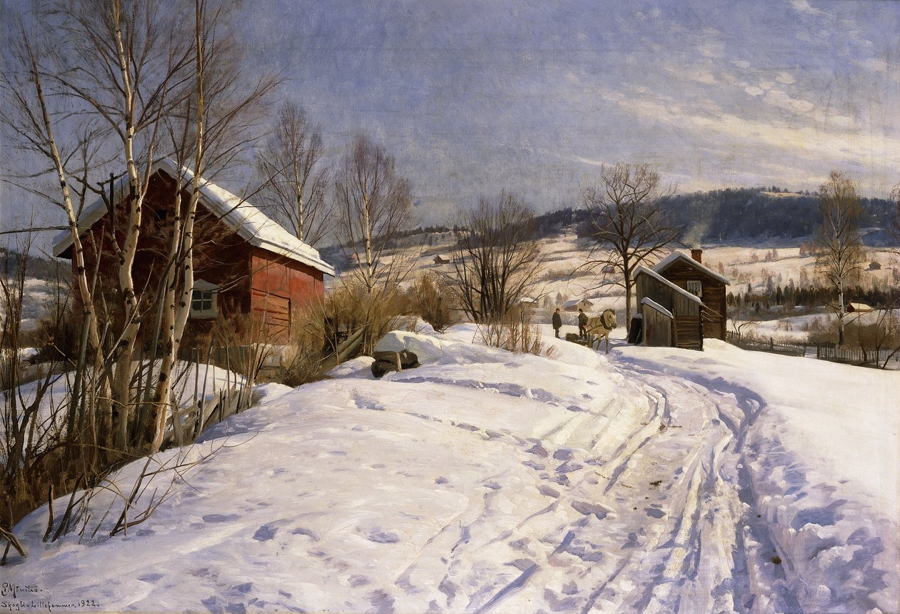 Et vinterlandskab, Lillehammer af Peder Monsted