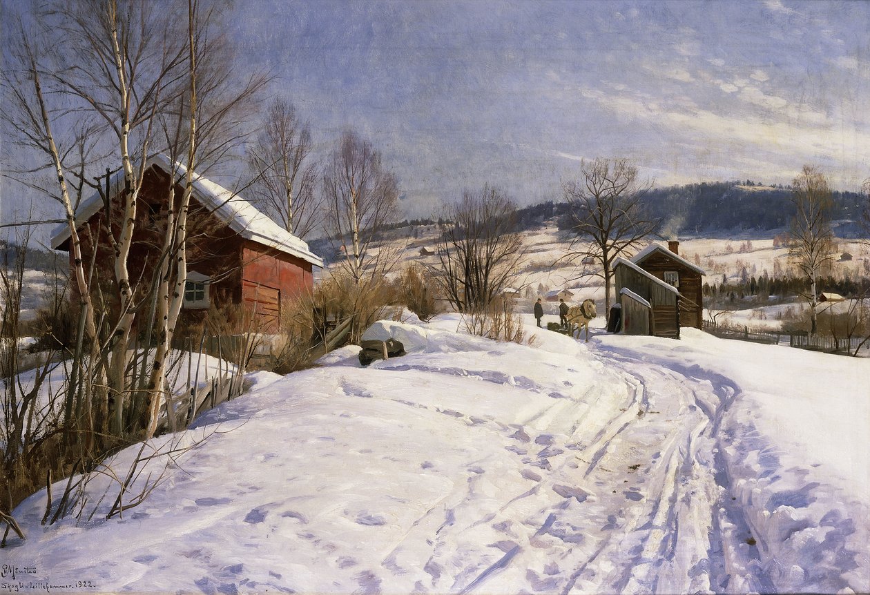 Et vinterlandskab, Lillehammer af Peder Monsted
