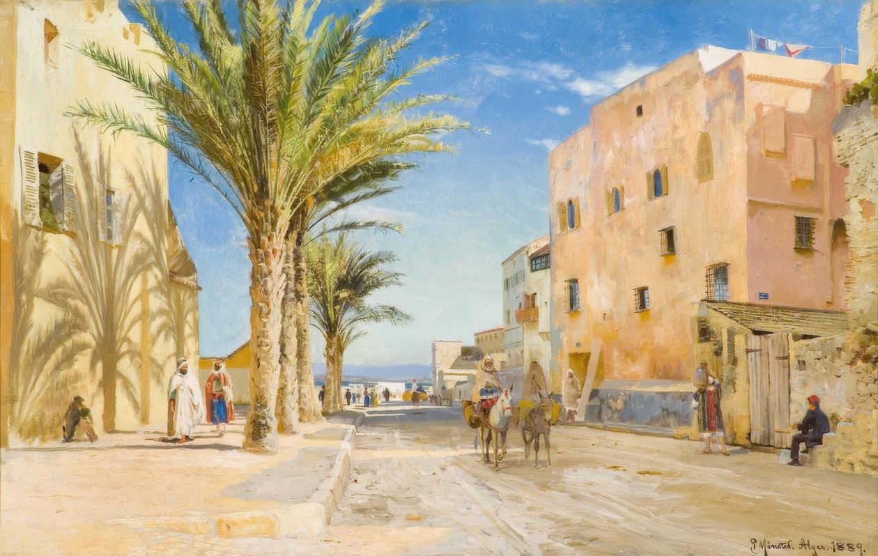 Algier, eftermiddag i Algier / maleri af P.Mönsted af Peder Monsted