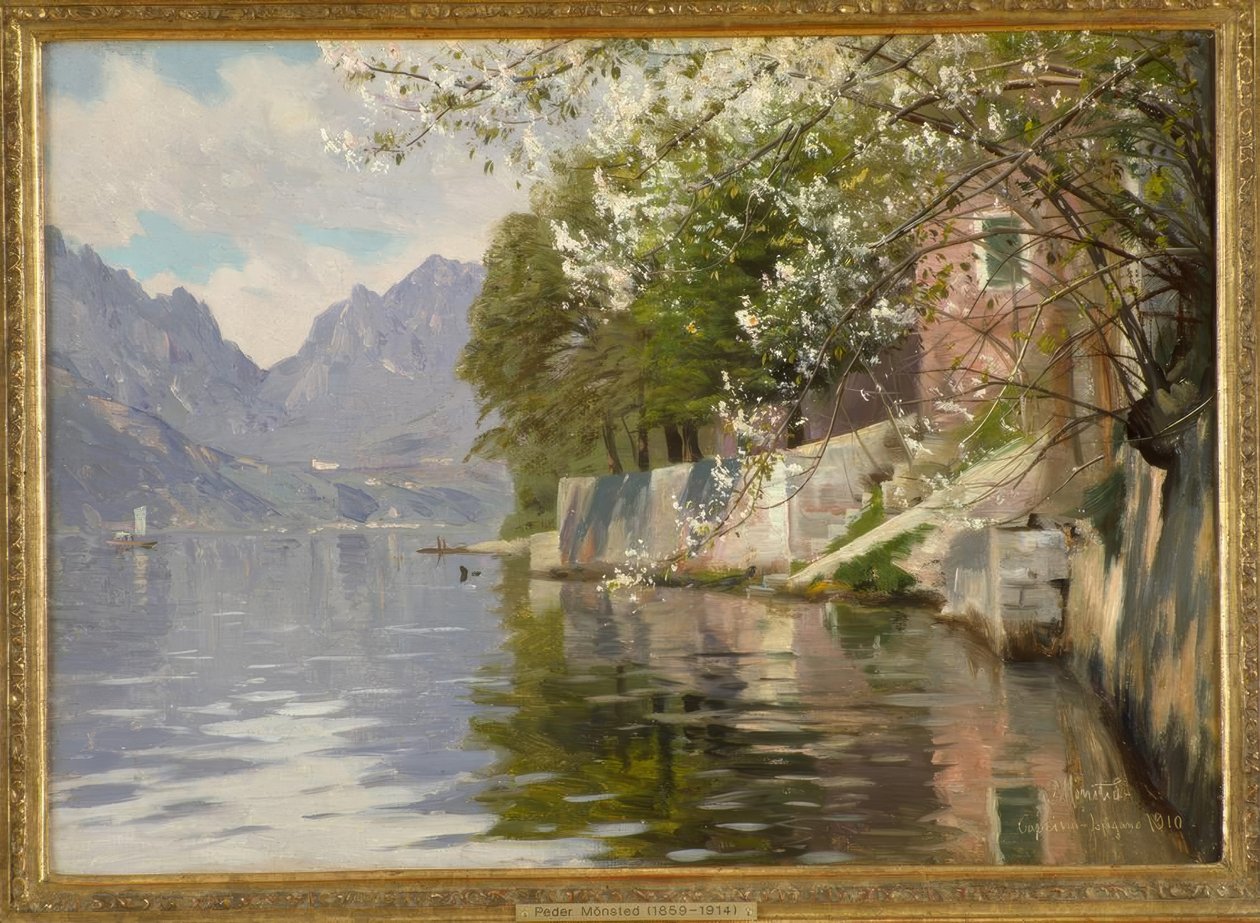 Forårsdag ved Luganosøen af Peder Monsted