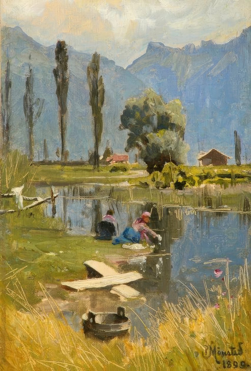 P.Mönsted, vaskedag af Peder Monsted