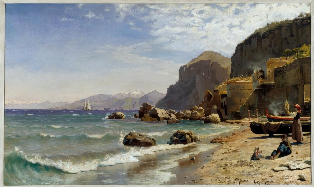 Stranden på Capri af Peder Monsted
