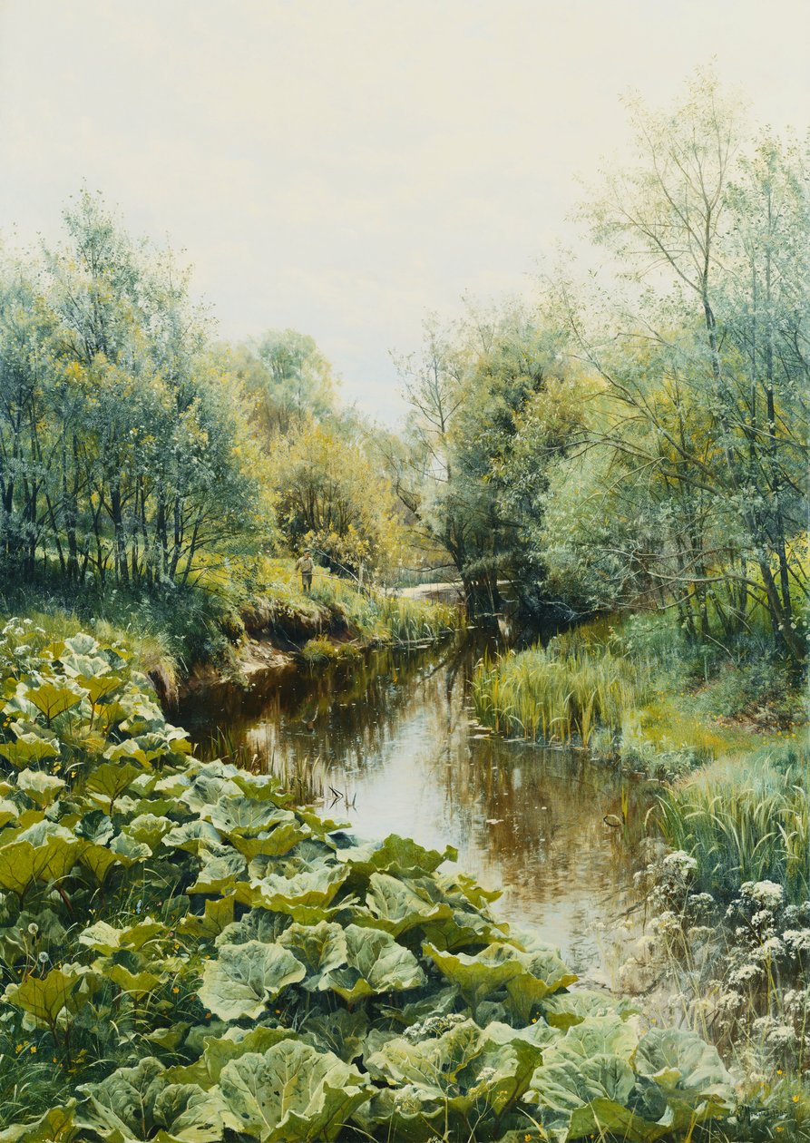 Summer Day at the Stream; Sommerdag ved Åen af Peder Monsted
