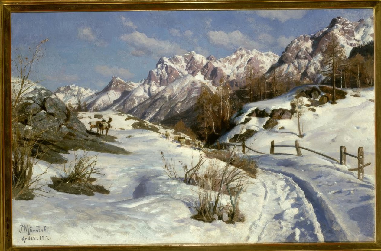Vinter i Engadin af Peder Monsted