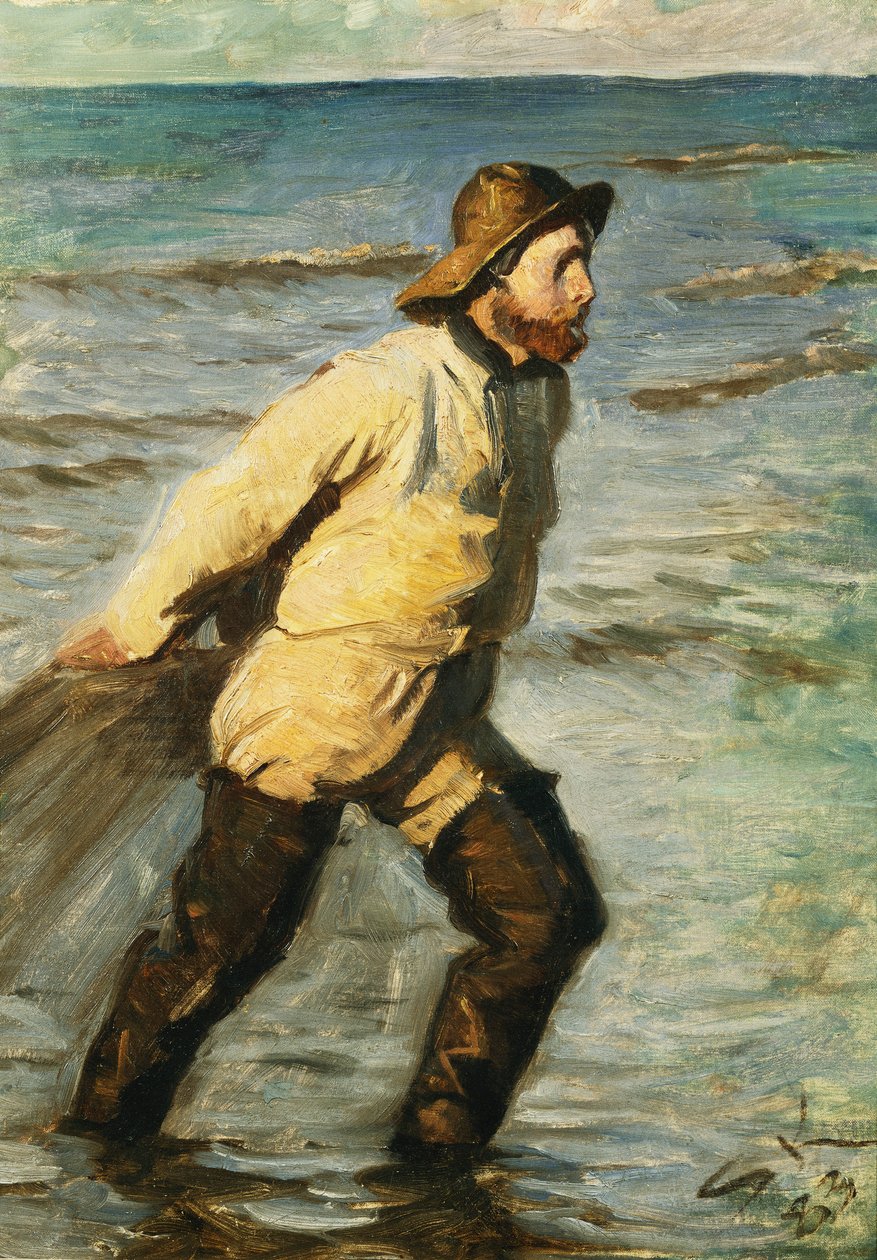 En fisker, der trækker i sine net, 1883 af Peder Severin Krøyer