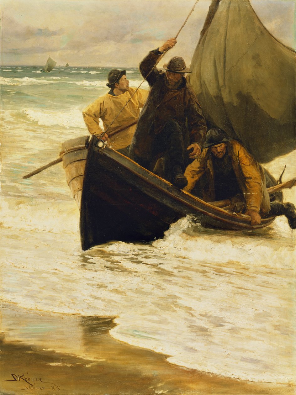 Fisker vender hjem, Skagen, 1885 af Peder Severin Krøyer