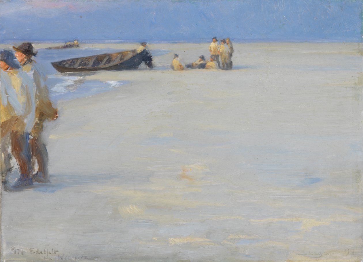 Fiskere på Skagens nordlige strand. Sommeraften af Peder Severin Krøyer
