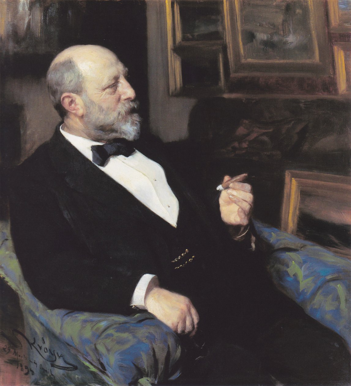 Portræt af tobaksfabrikanten Heinrich Hirschsprung. Grundlægger af samlingen. af Peder Severin Krøyer