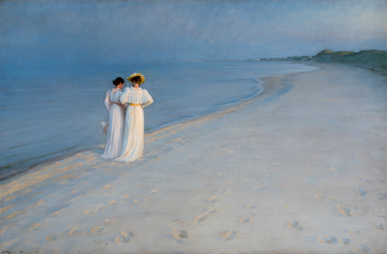 Stille aften på Skagens Sydstrand, 1893. af Peder Severin Krøyer