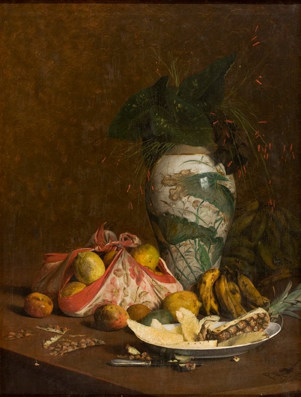  Stilleben med vase og frugtPortugues: Natureza-Morta com Vaso e Frutasn af Pedro Alexandrino Borges