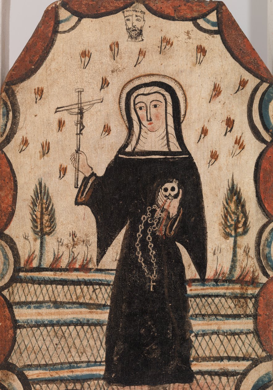 Sankt Rita af Cascia, ca. 1815 (vandbaseret maling på træpanel) af Pedro Antonio Frésquis