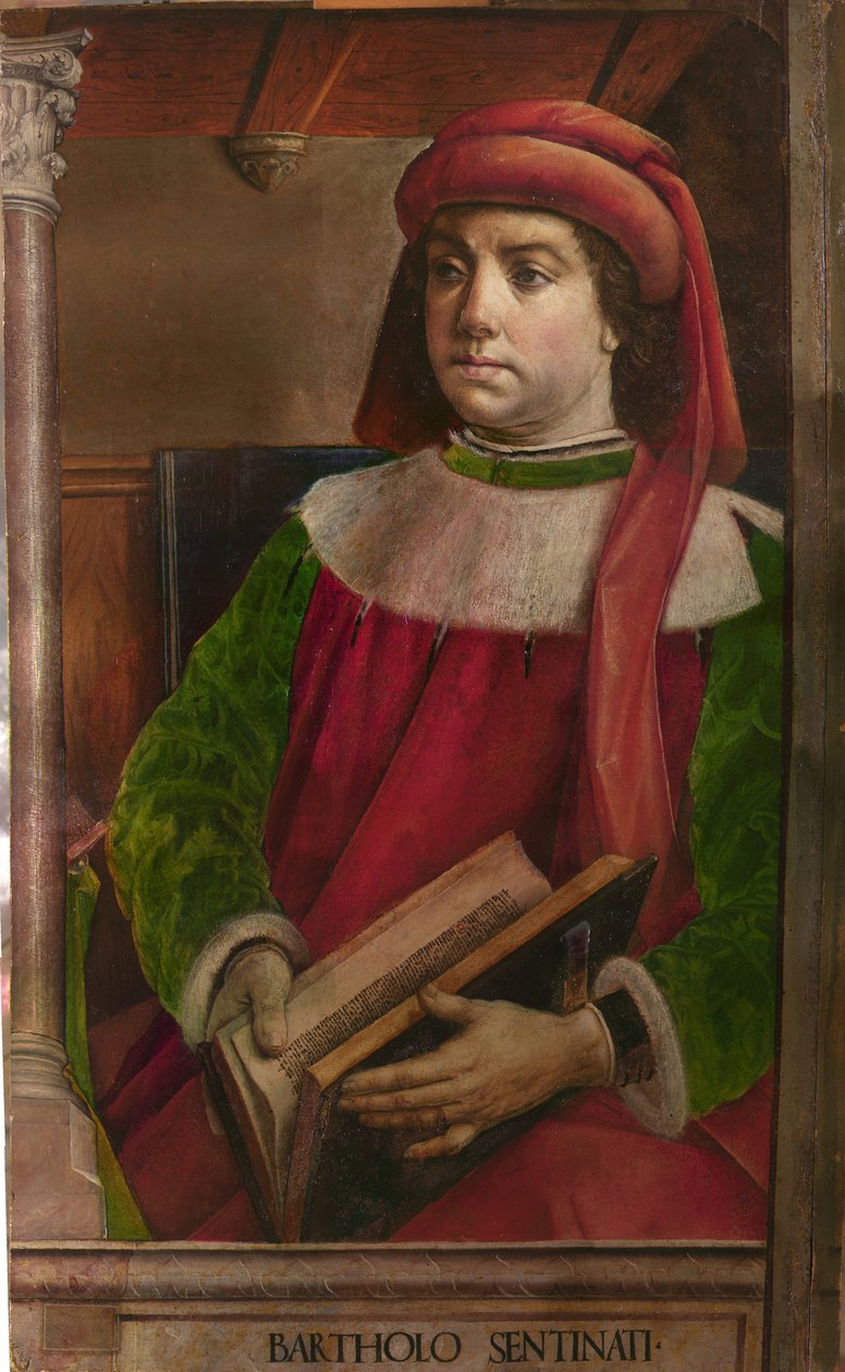 Bartole en latin Bartolus de Saxoferrato (1313-1356) - Bartolus de Saxoferrato par Berruguete, Pedro (1450-1503). Olie på træ, størrelse: 95x57, ca. 1473-1475, National Gallery of the Marche, Urbino af Pedro Berruguete