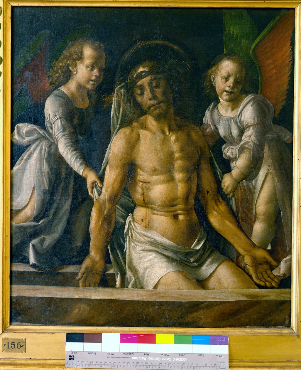 Kristus i graven mellem to engle, ca. 1480 af Pedro Berruguete