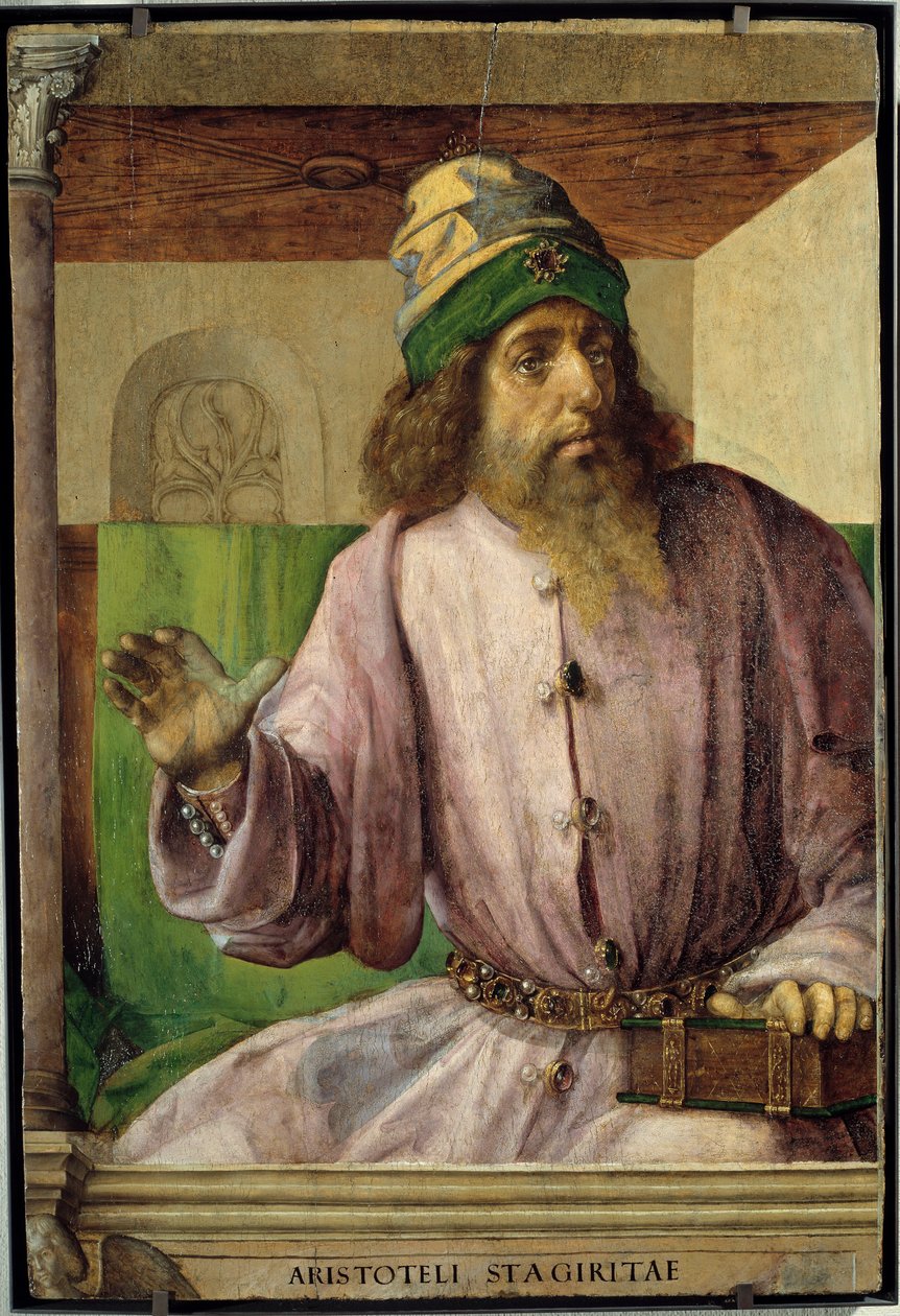 Portræt af Aristoteles, græsk filosof. af Pedro Berruguete