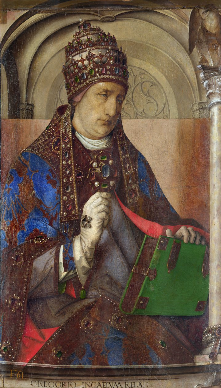 Portræt af Saint Gregory I, ca. 1473-1475 (olie på træ) af Pedro Berruguete
