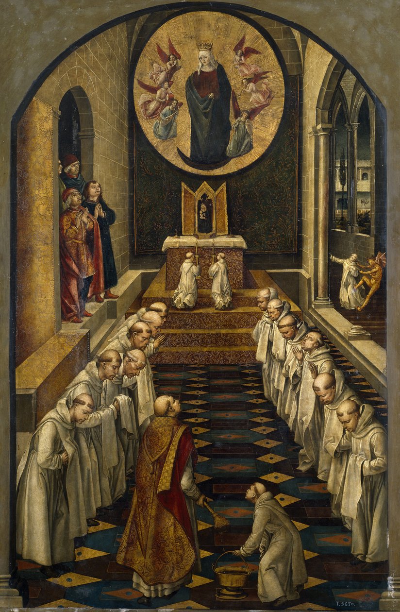 Jomfruens åbenbaring til et dominikansk samfund, 1493-1499 af Pedro Berruguete
