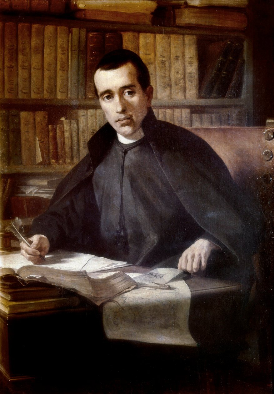 Portræt af den spanske filosof og præst Jacques Balmes i Urpia (1810-1848), slutningen af det 19. århundrede (olie på lærred) af Pedro Borrell y del Caso