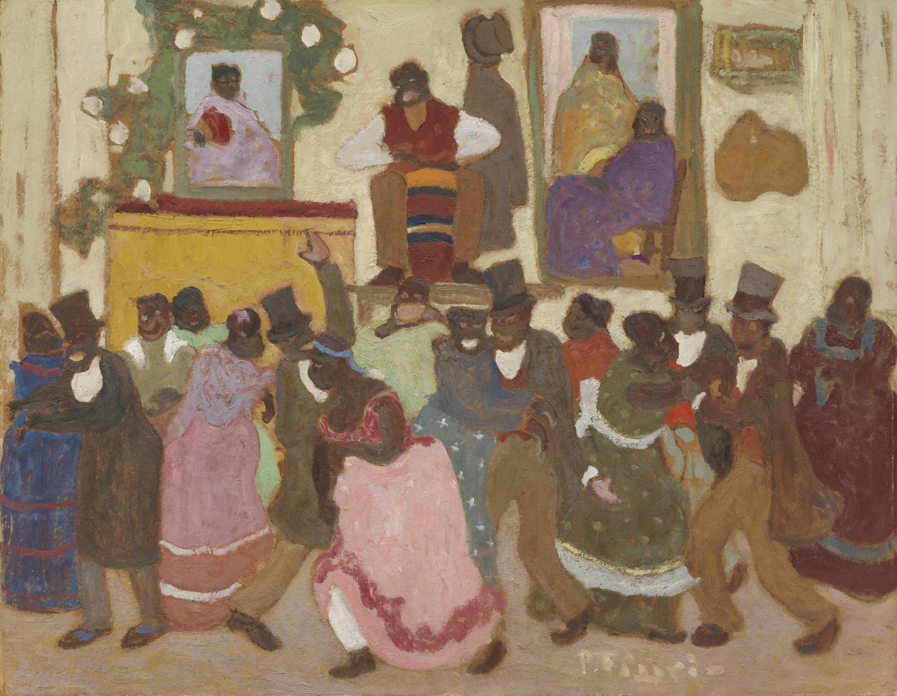 Dansende mennesker: Candombe (Dansende mennesker: [Candombe]) af Pedro Figari