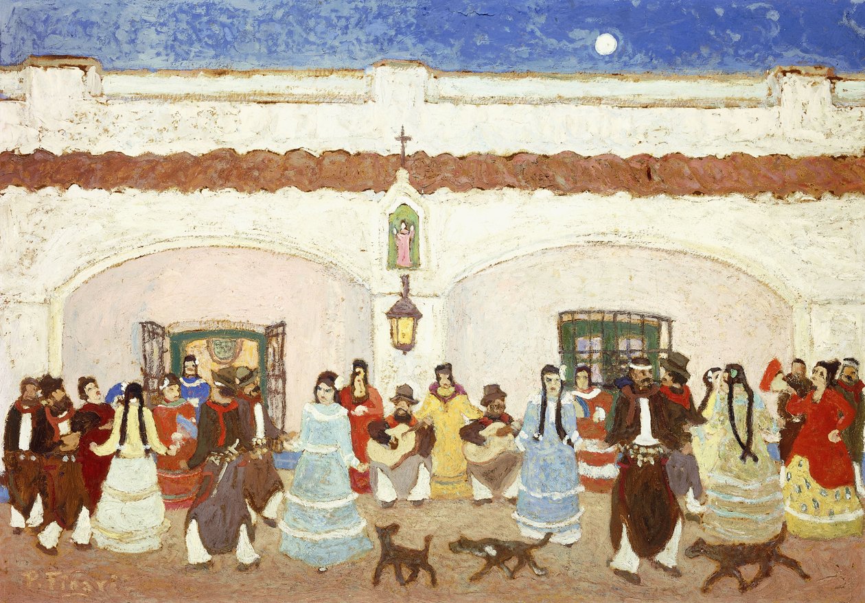 Dans på terrassen; Baile en el Patio af Pedro Figari
