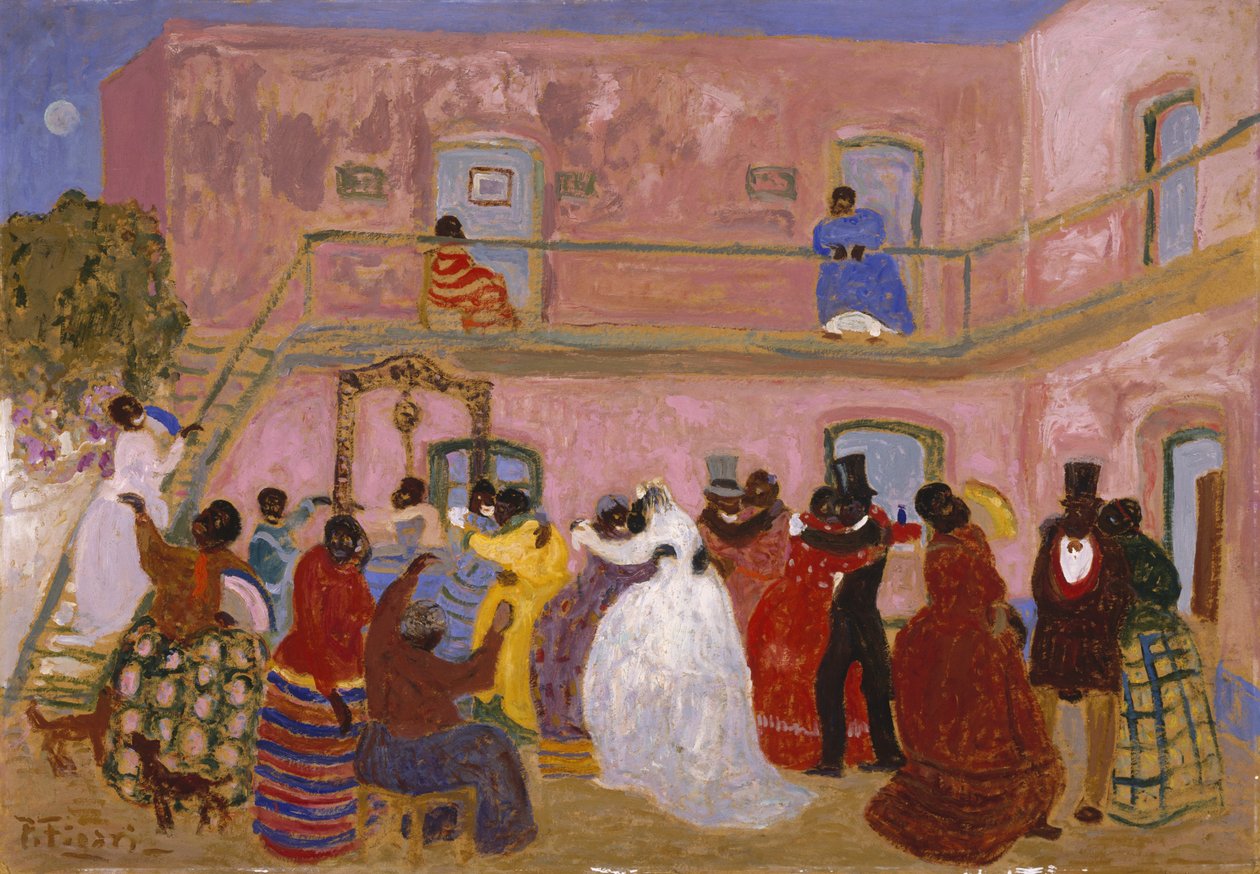 Afsted til bryllupsrejsen, 1918-25 (olie på spånplader) af Pedro Figari