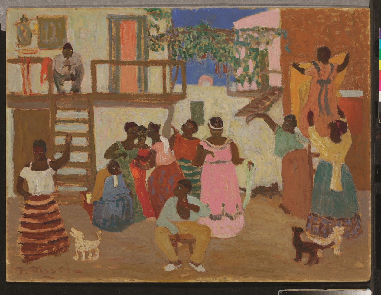 Forberedelse af Candombe (dekoration), ca. 1935 (olie om bord) af Pedro Figari