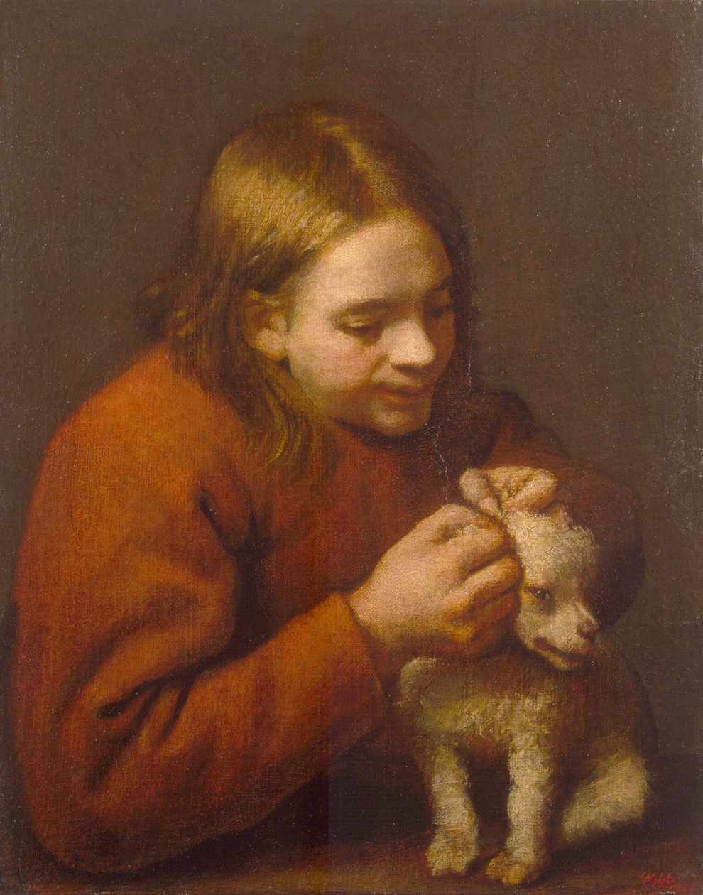 Dreng på udkig efter lopper på en hund, 1650 af Pedro Nuñez de Villavicencio
