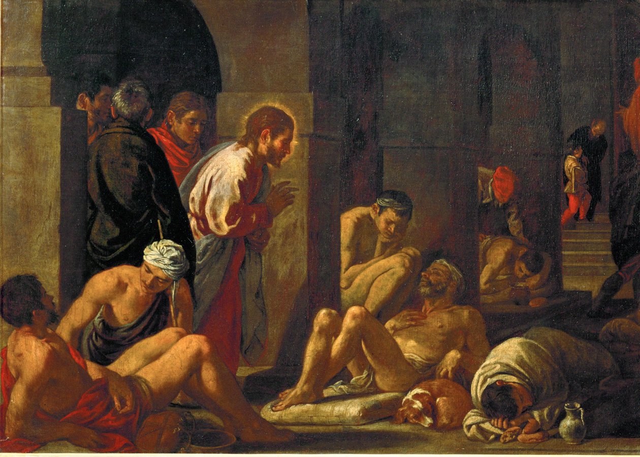 Jesus helbreder den lamme (maleri på lærred) af Pedro Orrente