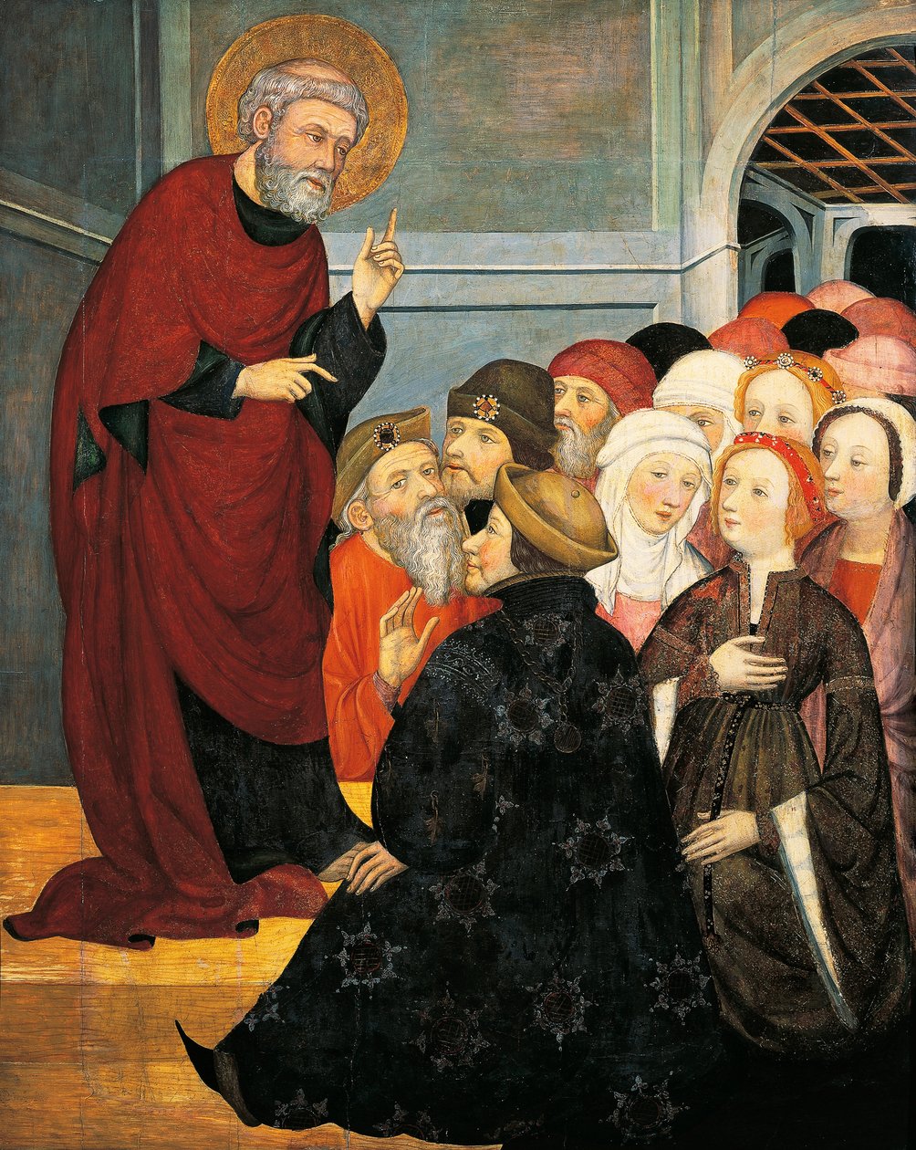 Sankt Peter prædiker, af Pedro Serra (aktiv 1363-1399), tempera på panel af Pedro Serra