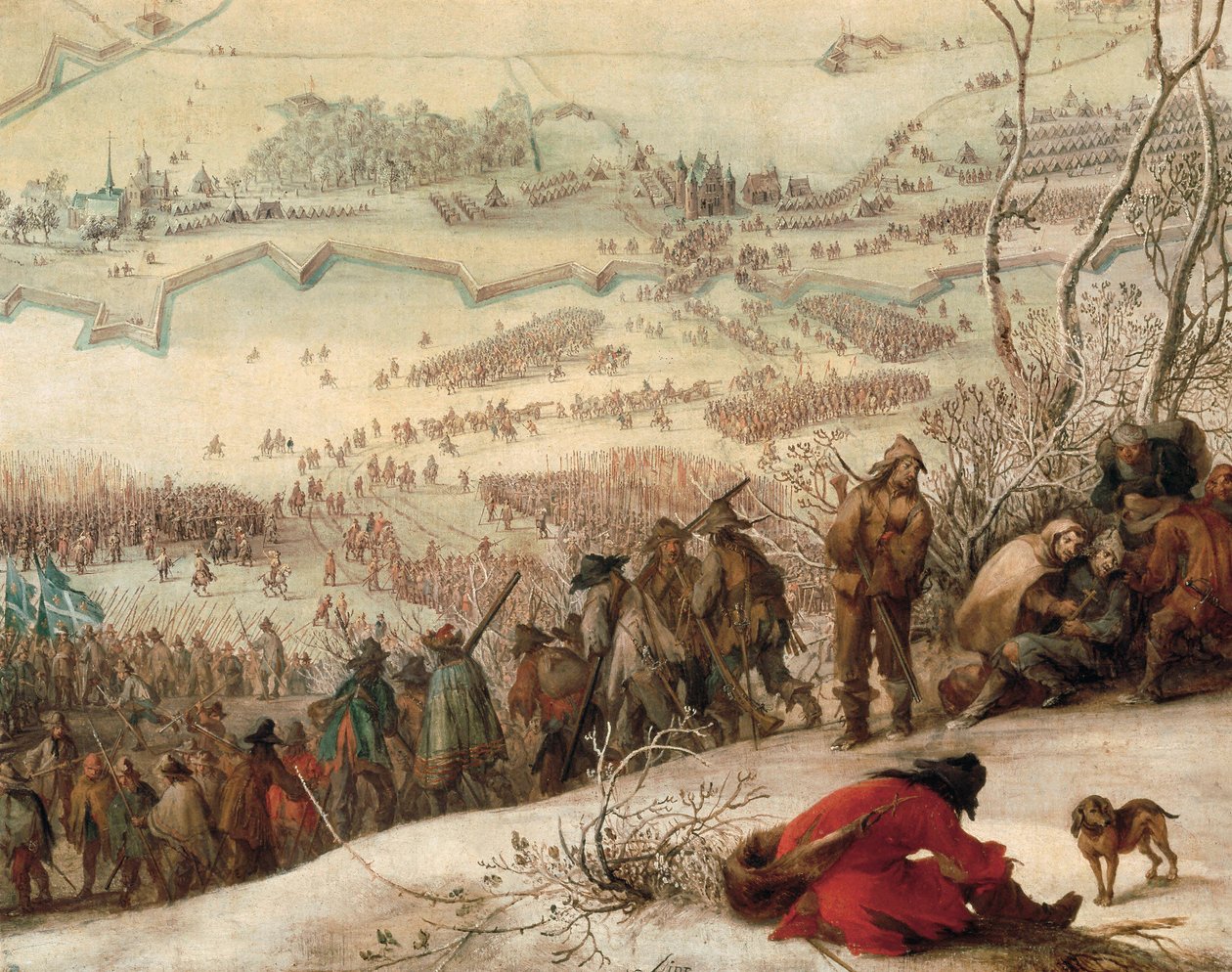 Belejring af Aire på liljen (Aire-sur-la-Lys i departementet North Pas de Calais) af den spanske væbnede i 1641. Detalje. Maleri af Peter Snayers (1592-1667). 1653. af Peeter Snayers
