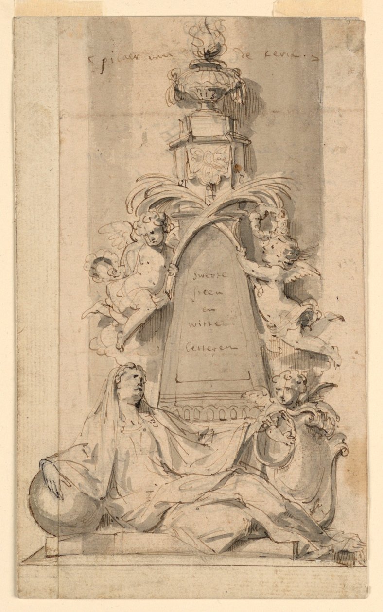 Design til Monument for van der Cammen-Henriques i St. Gumarus Kirke, Lier af Peeter Verbrugghen II