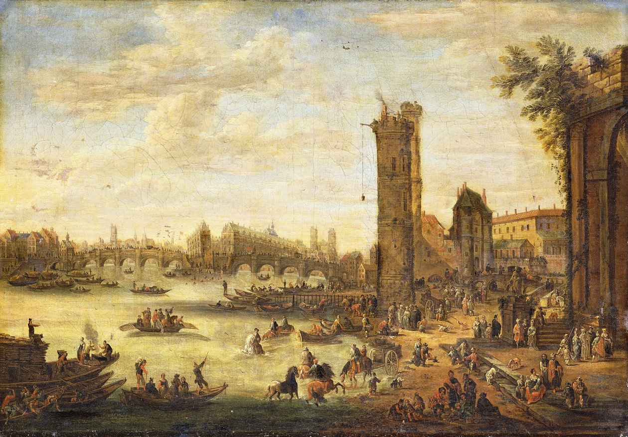 En udsigt over Paris med udsigt over Ile de la Cite og Pont Neuf, 1671-77 af Peeter or Pieter Bout