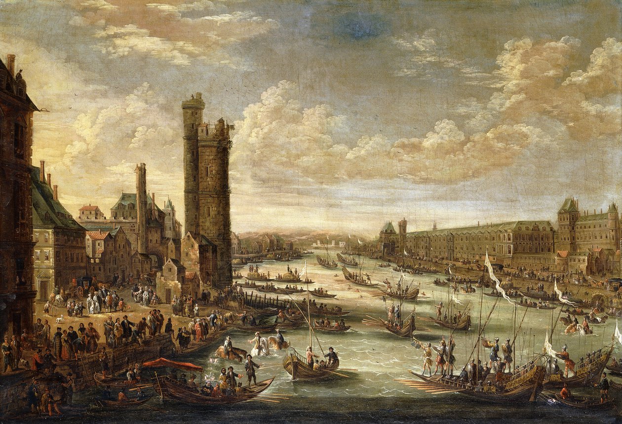 En udsigt over Paris med udsigt til Louvre og Tour de Nesle, 1671-77 af Peeter or Pieter Bout