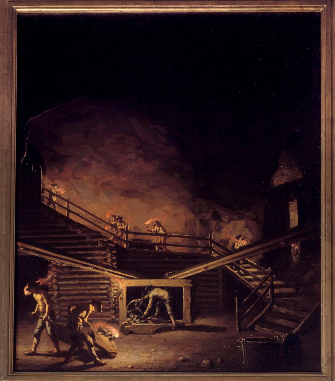 Falun kobbermine i Sverige i 1700-tallet Maleri af Per Hillestrom (1732-1816) 1700-tallets Stockholm. Nationalmuseet af Pehr Hilleström