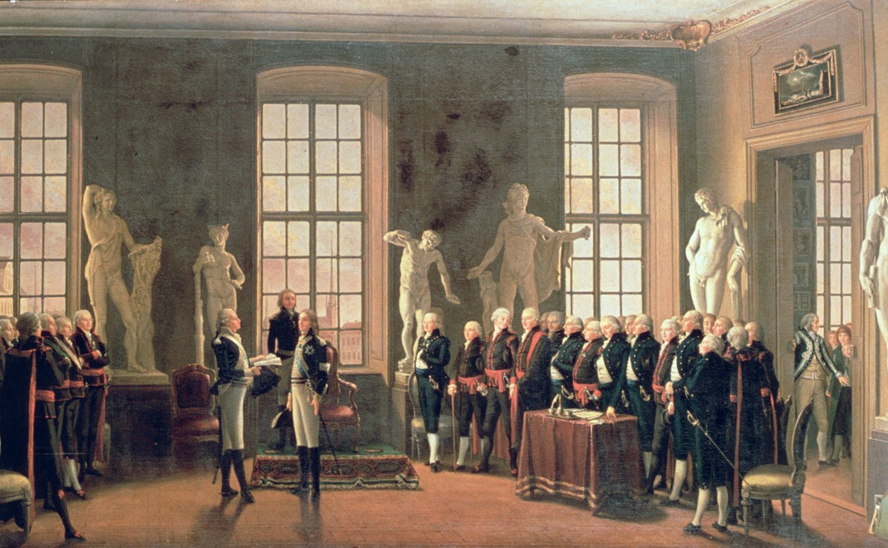 Gustav IV Adolfs besøg på Kunstakademiet i 1797 af Pehr Hilleström