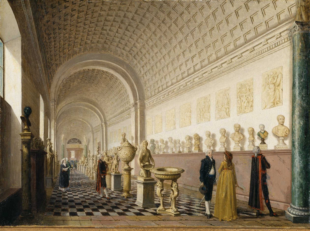 Det indre galleri i det kongelige museum på det kongelige slot, Stockholm, 1796 af Pehr Hilleström