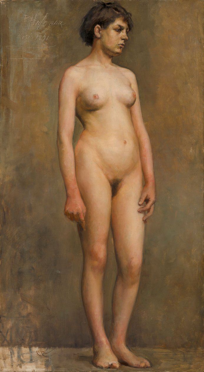 Nøgen kvindelig model af Pekka Halonen