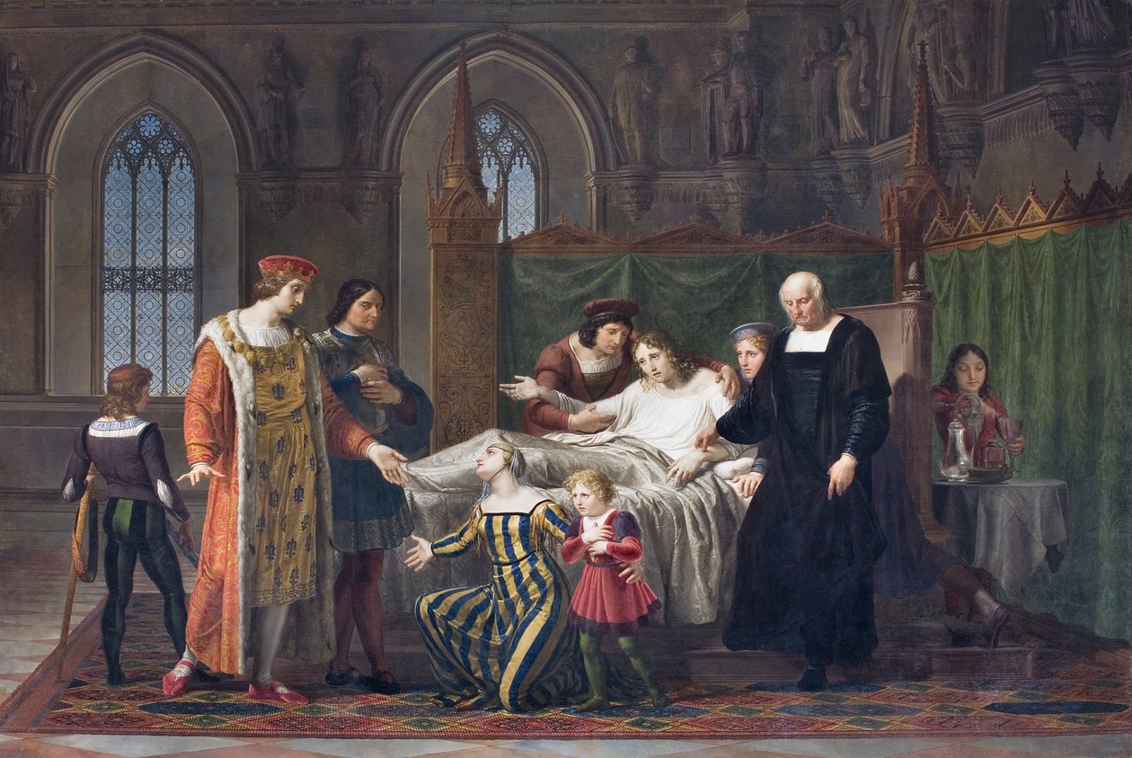 Charles VIII besøger Gian Galeazzo Sforza i Pavia Slot, 1822 (oi på lærred) af Pelagio Palagi