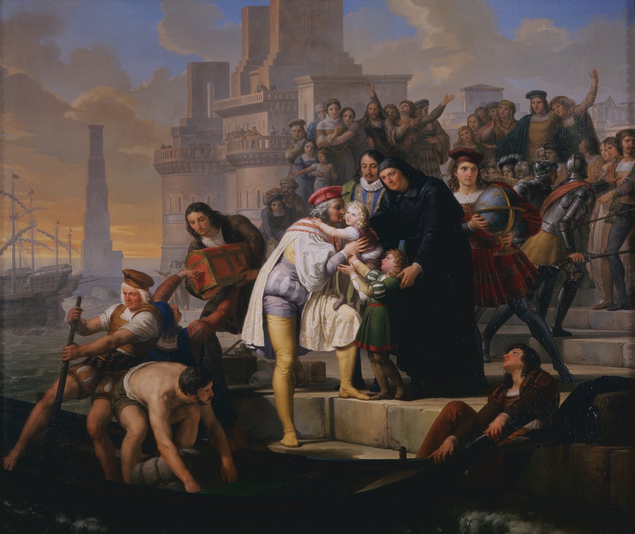 Christopher Columbus forbereder sig på at sejle mod Amerika af Pelagio Palagi