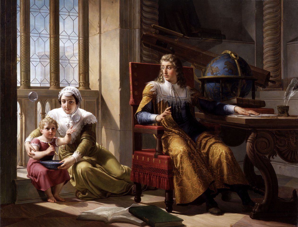Newtons opdagelse af lysets brydning, 1827. af Pelagio Palagi