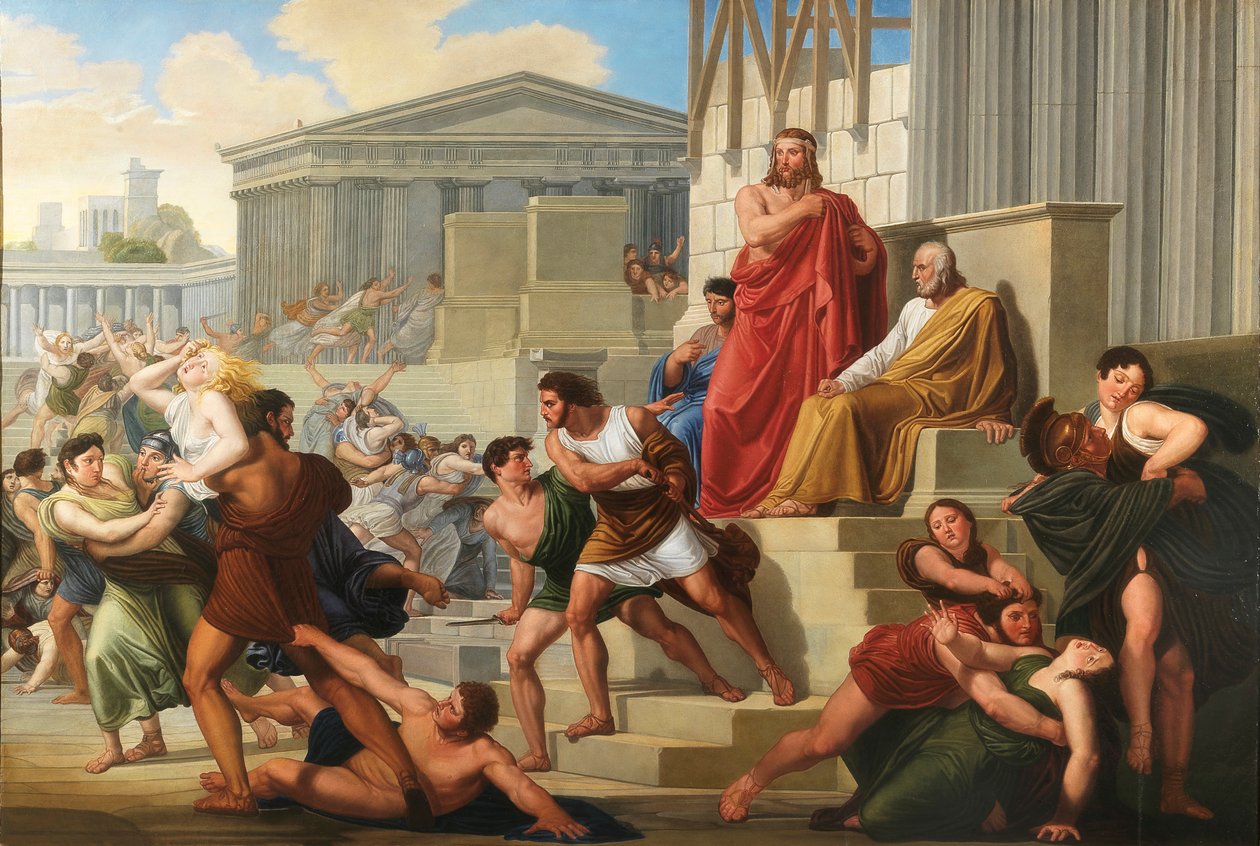 De sabinske kvinders voldtægt, 1823-1824. af Pelagio Palagi