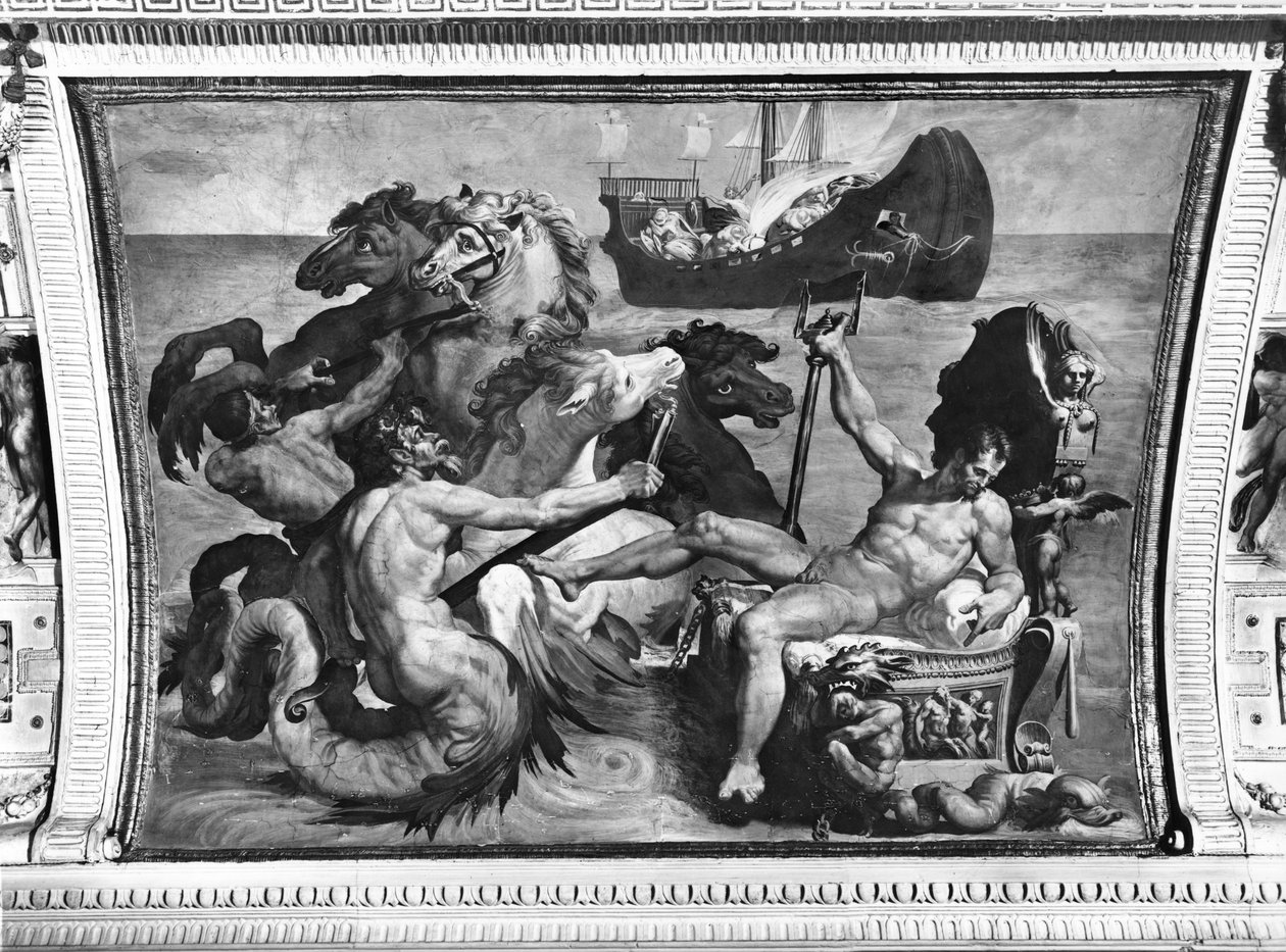 Neptun og Ulysses skib, 1554 af Pellegrino Tibaldi