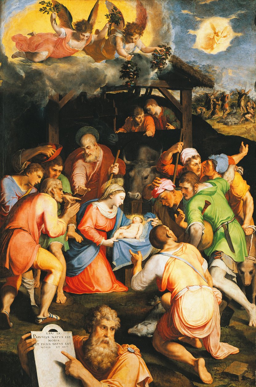 Tilbedelse af hyrderne, af Pellegrino Tibaldi (1541-1583) af Pellegrino Tibaldi