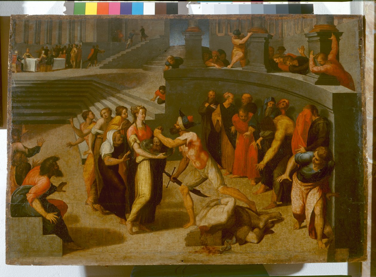 Halshugning af Johannes Døberen, ca. 1556 (olie på panel) af Pellegrino Tibaldi