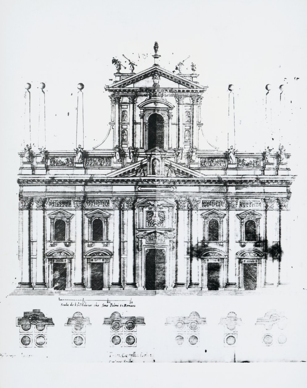 Design til facaden af Milanos katedral af Pellegrino Tibaldi