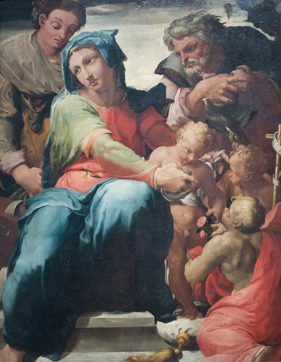 Hellig familie med den hellige Katarina af Alexandria af Pellegrino Tibaldi