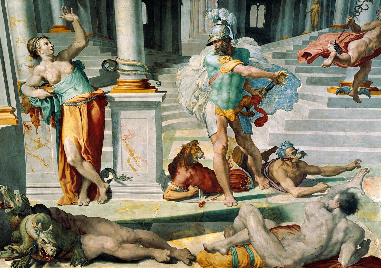 Ulysses and the Sorceress Circe, af Pellegrino Tibaldi, Circa 1550, frisk af Pellegrino Tibaldi